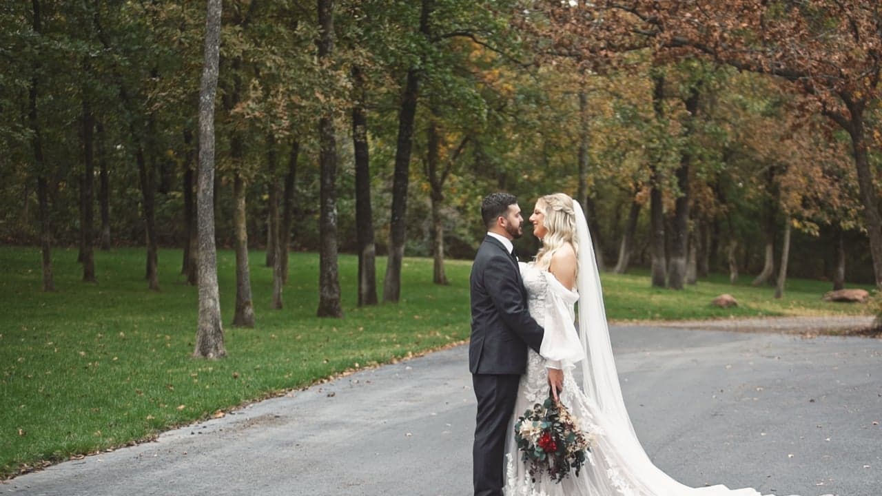 A couple in Morgan and Kory's cinematic wedding film