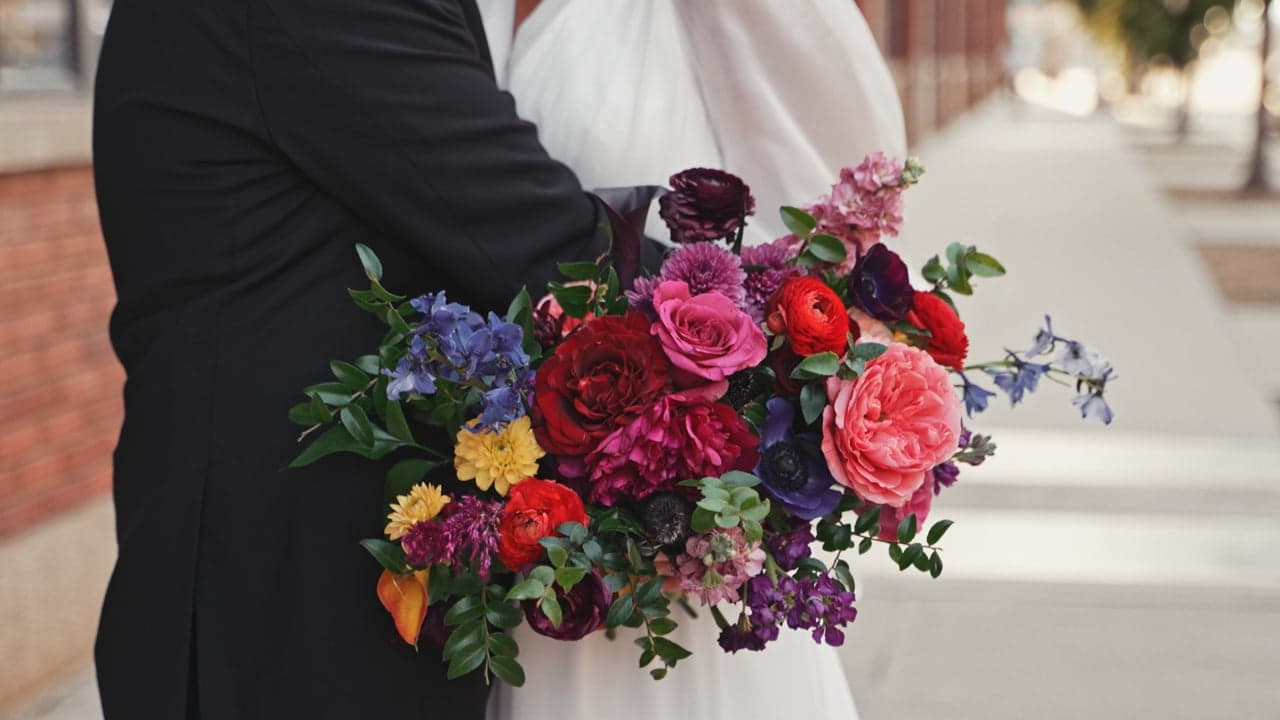 Still from Tara + Samuel's wedding film